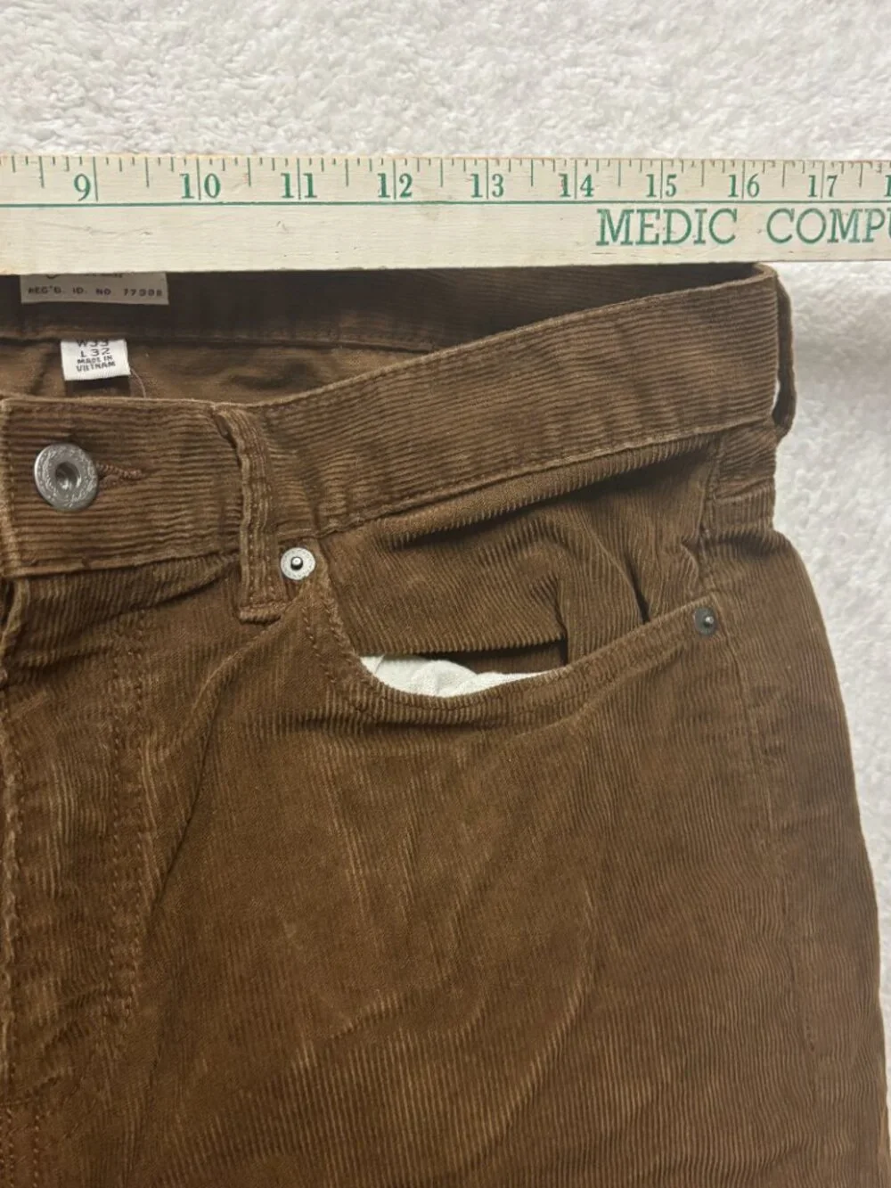 J. Crew 484 Slim Fit Corduroy Pants Mens Size 33x32 Brown Fine Cords Trousers